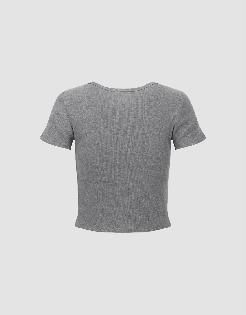 Notch Neck Skinny T-Shirt