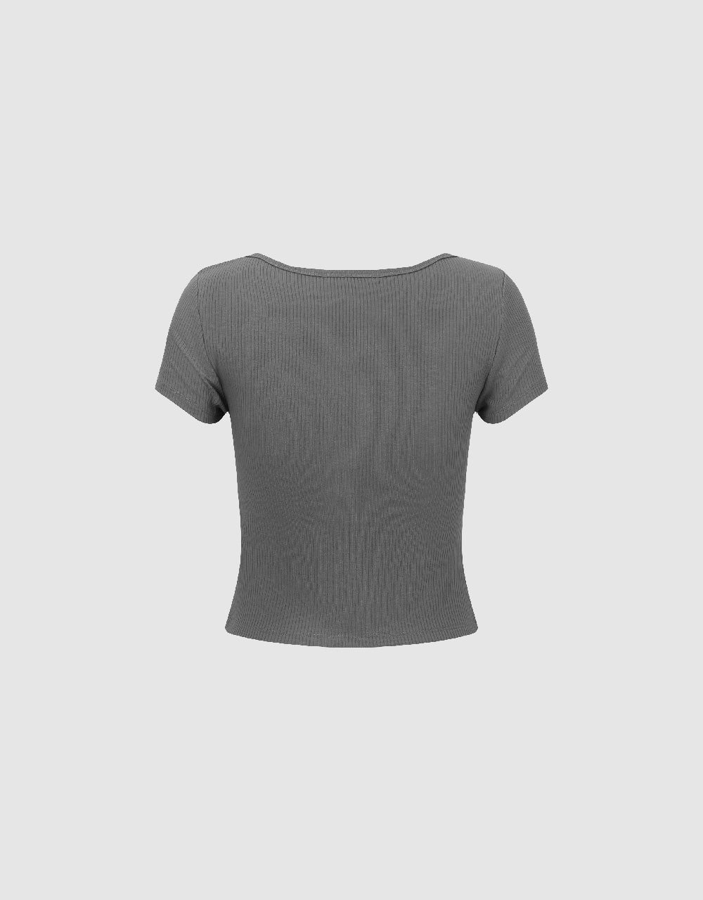 U Neck Skinny Knitted T-Shirt