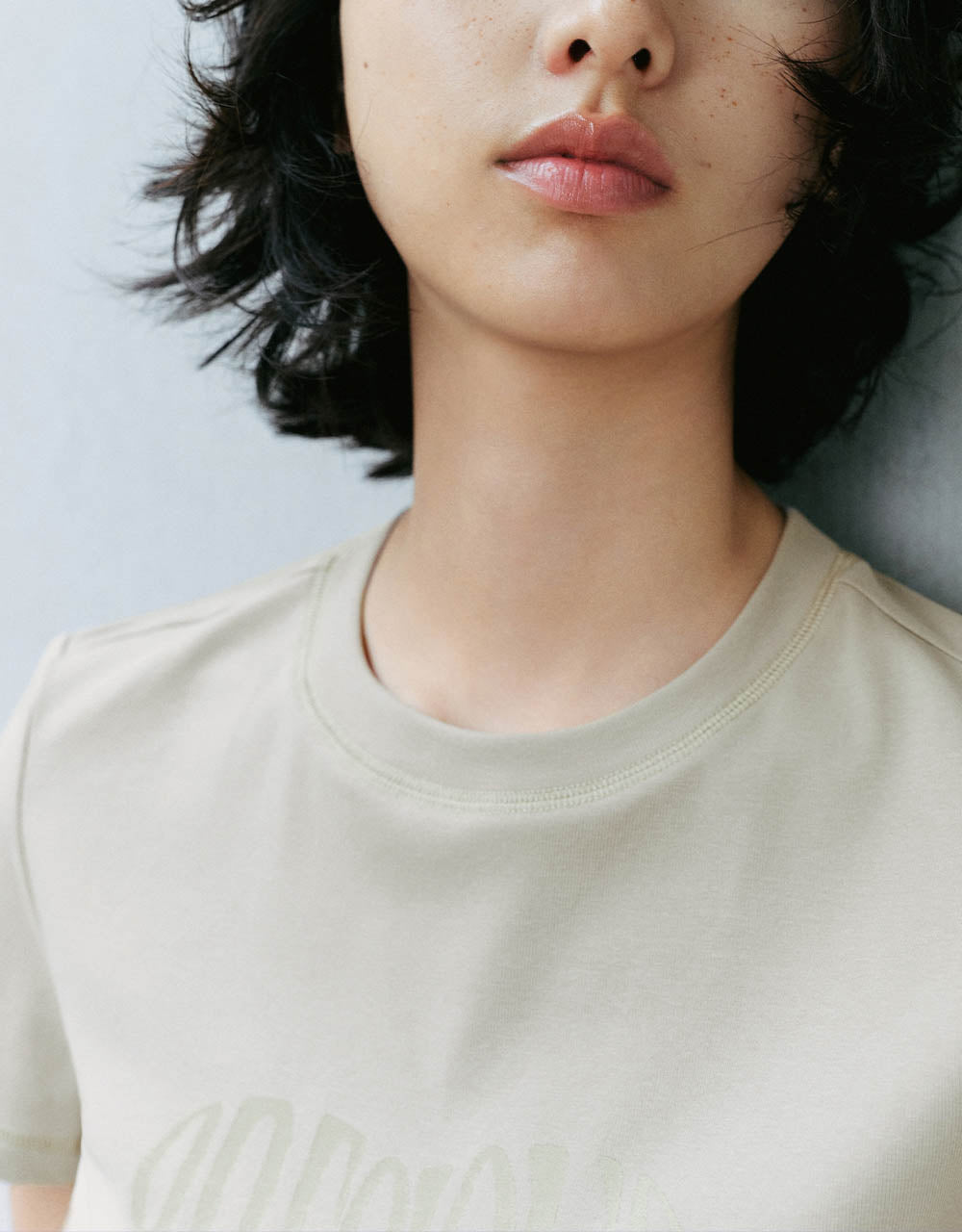 Letter Printed Crew Neck Skinny T-Shirt