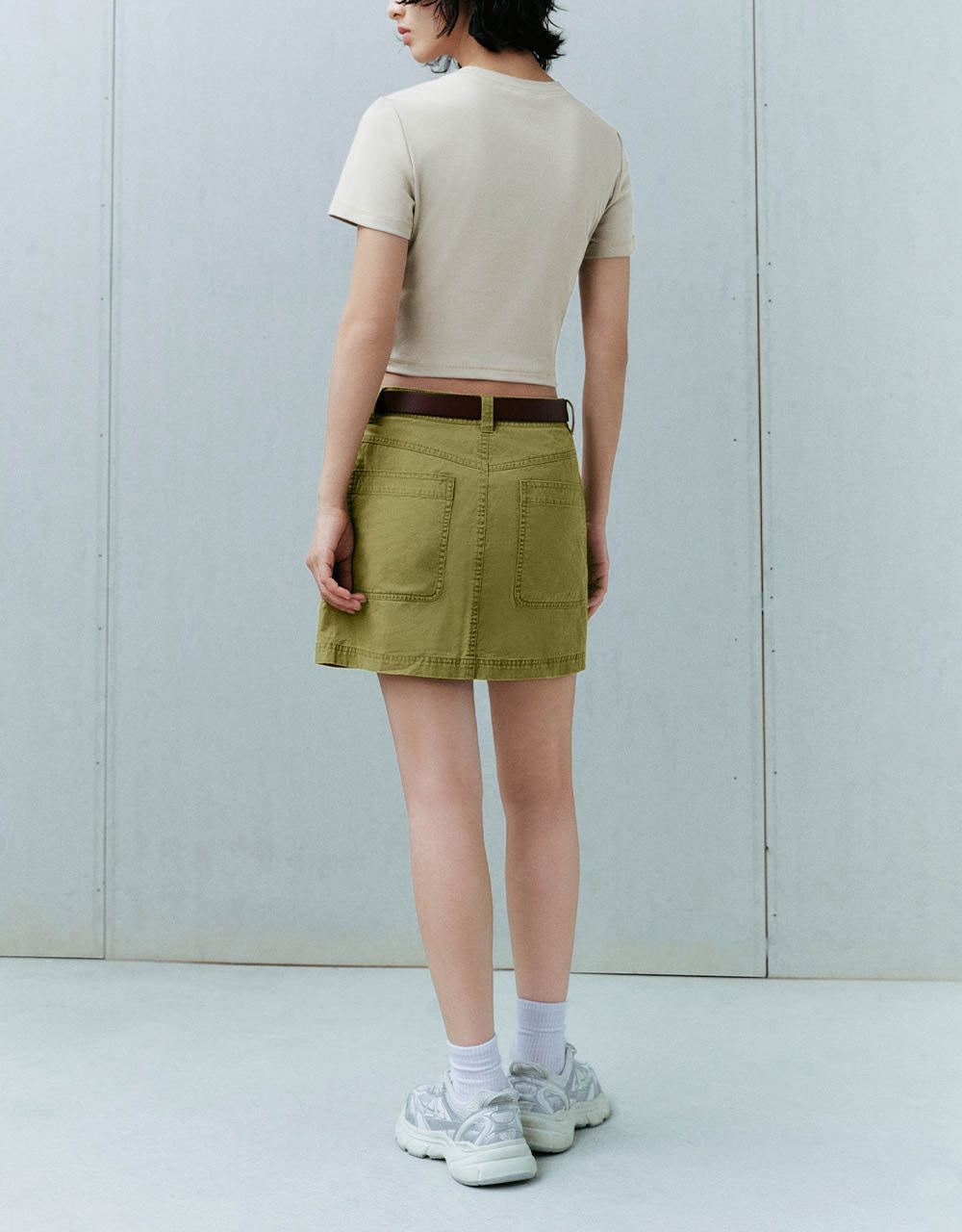 Letter Printed Crew Neck Skinny T-Shirt