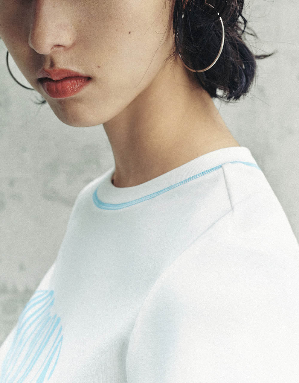 Letter Printed Crew Neck Skinny T-Shirt