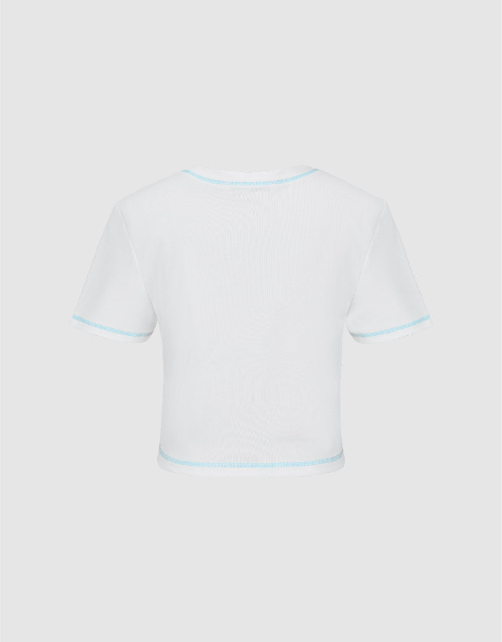 Letter Printed Crew Neck Skinny T-Shirt