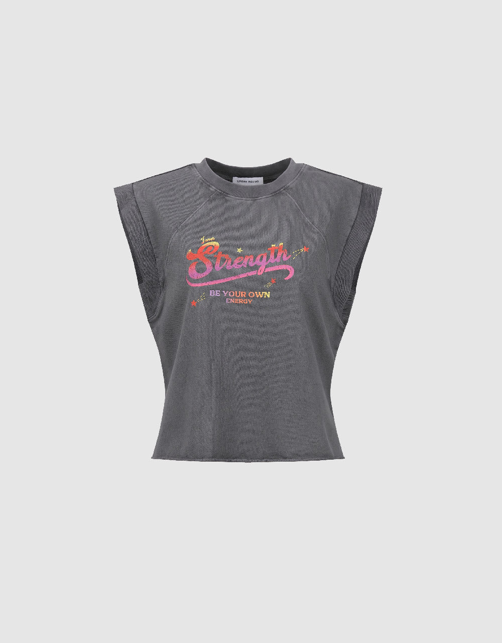 Letter Printed Crew Neck Tank Top