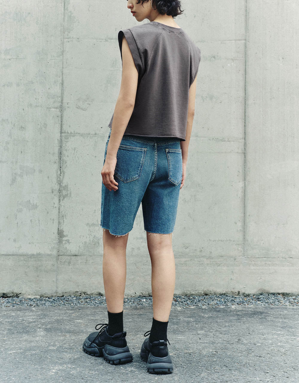 Letter Printed Crew Neck Tank Top