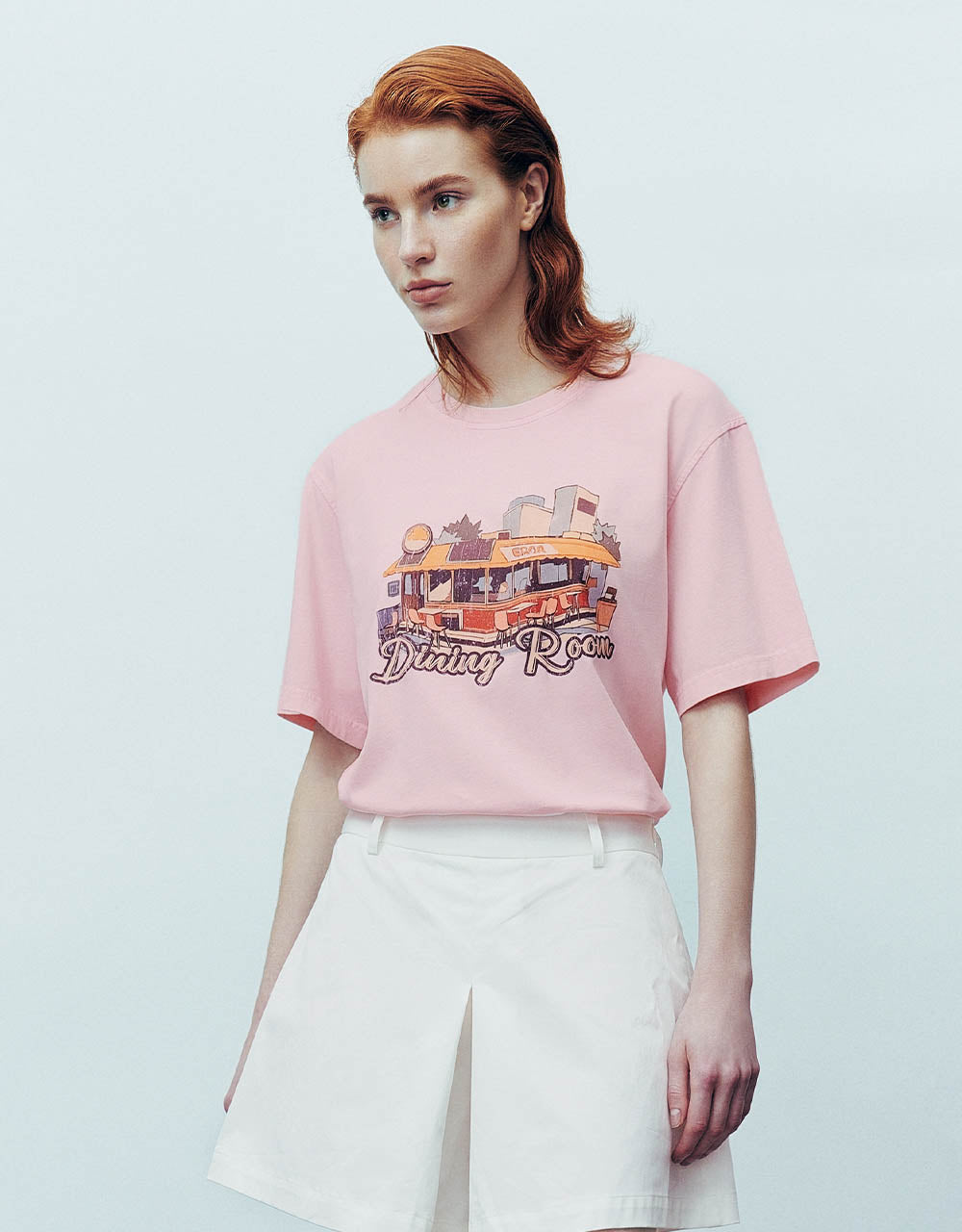 Printed Crew Neck Loose T-Shirt