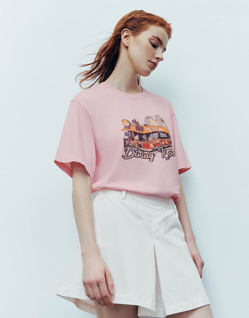 Printed Crew Neck Loose T-Shirt