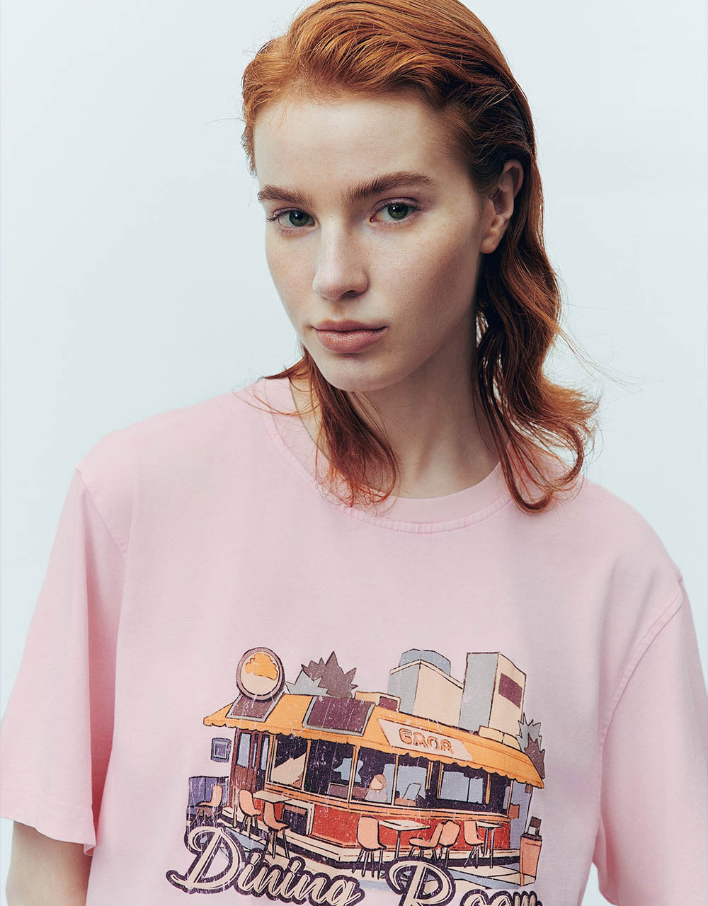 Printed Crew Neck Loose T-Shirt