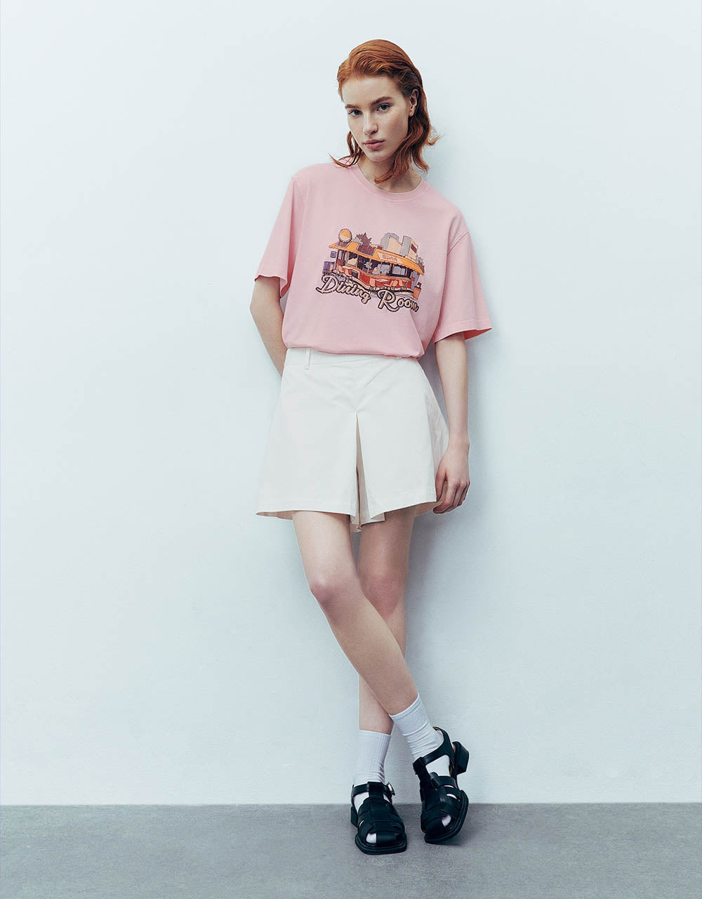 Printed Crew Neck Loose T-Shirt