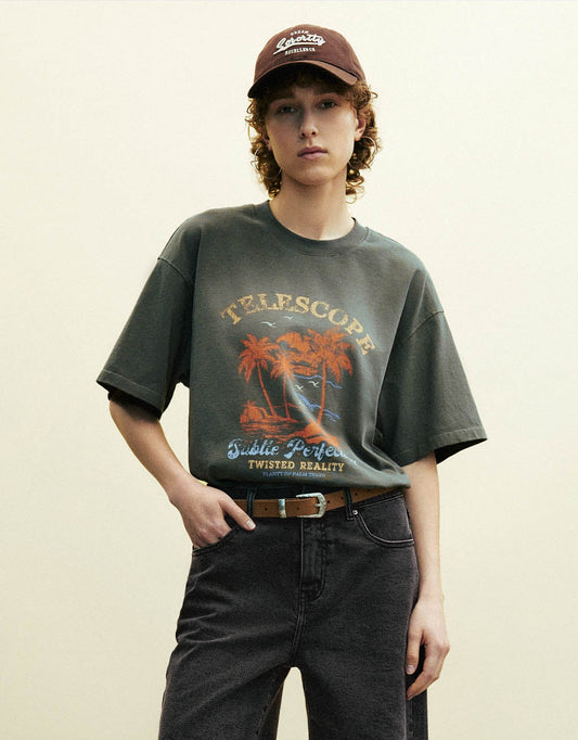 Printed Crew Neck Loose T-Shirt