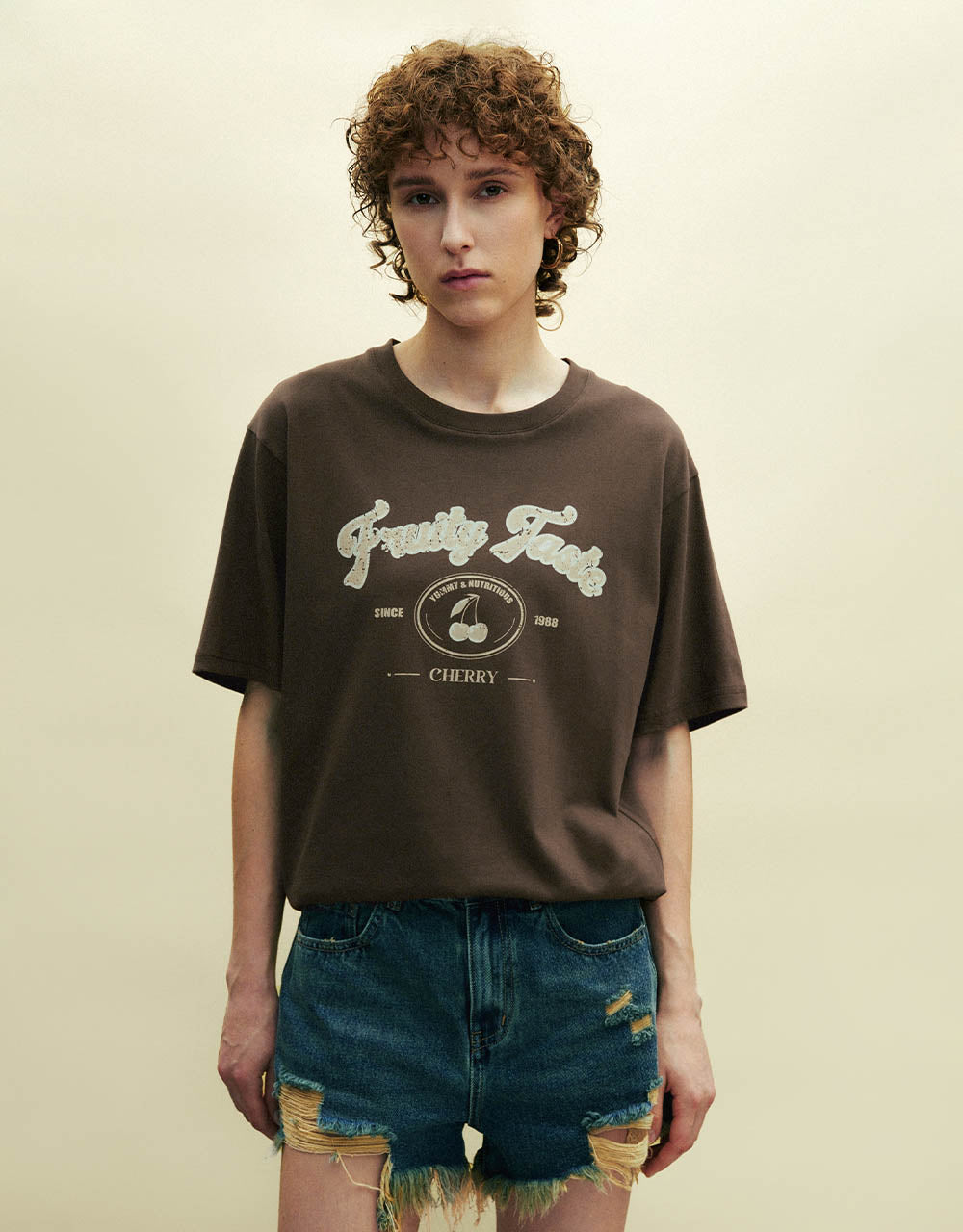 Printed Crew Neck Loose T-Shirt