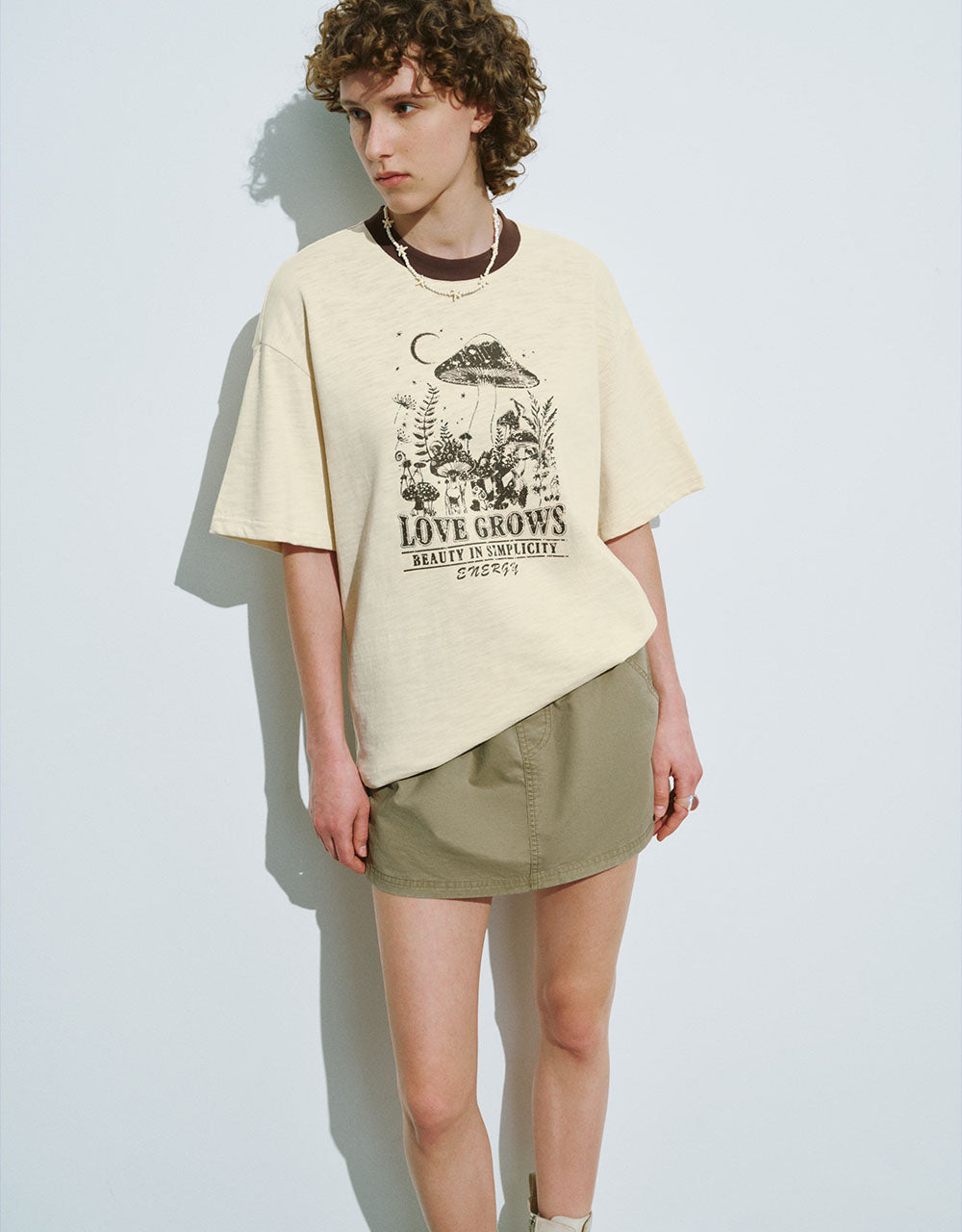 Printed Crew Neck Loose T-Shirt