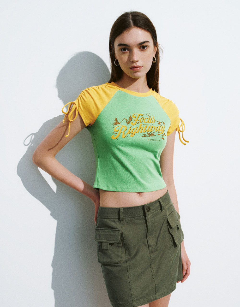 Letter Printed Crew Neck Skinny T-Shirt