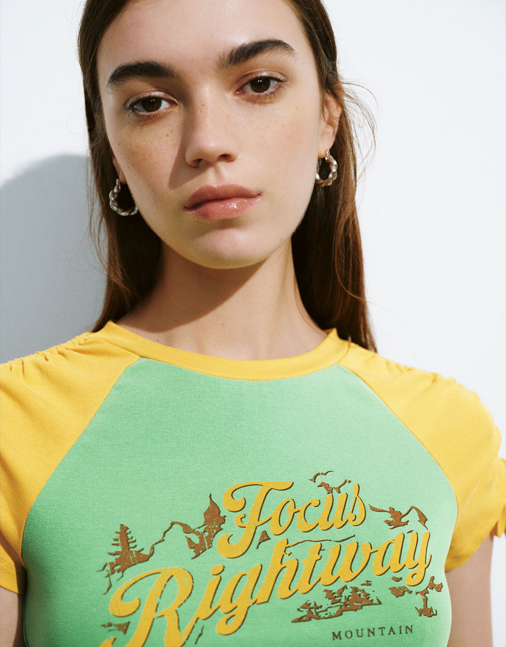 Letter Printed Crew Neck Skinny T-Shirt