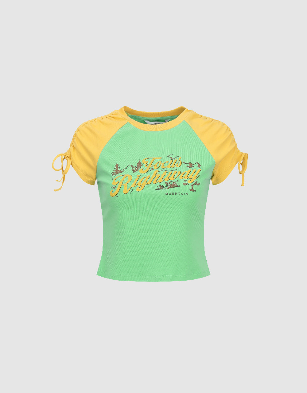 Letter Printed Crew Neck Skinny T-Shirt