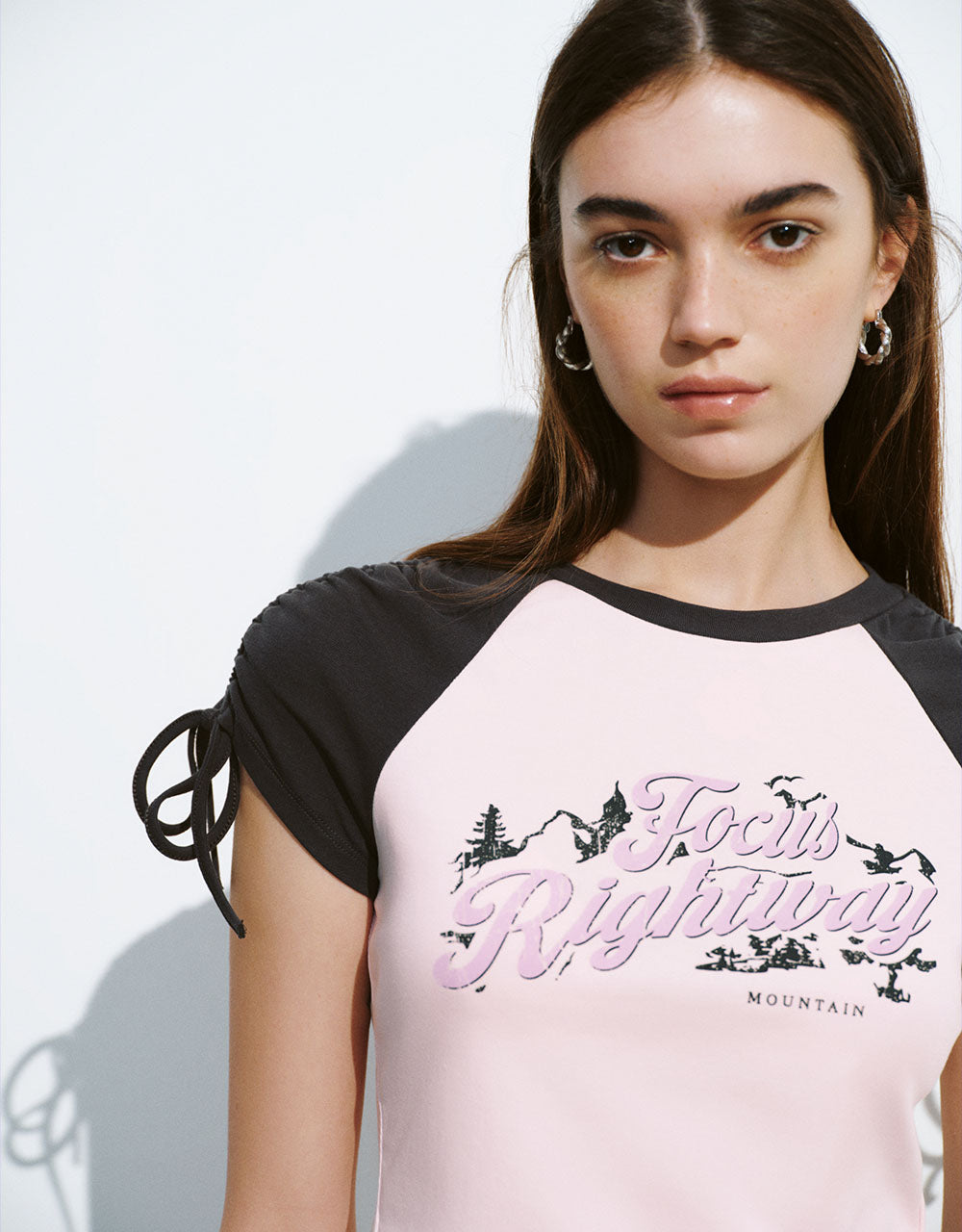 Letter Printed Crew Neck Skinny T-Shirt