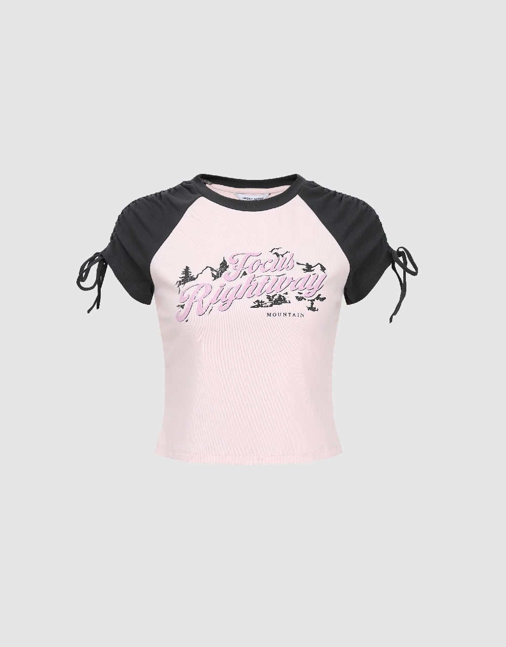 Letter Printed Crew Neck Skinny T-Shirt