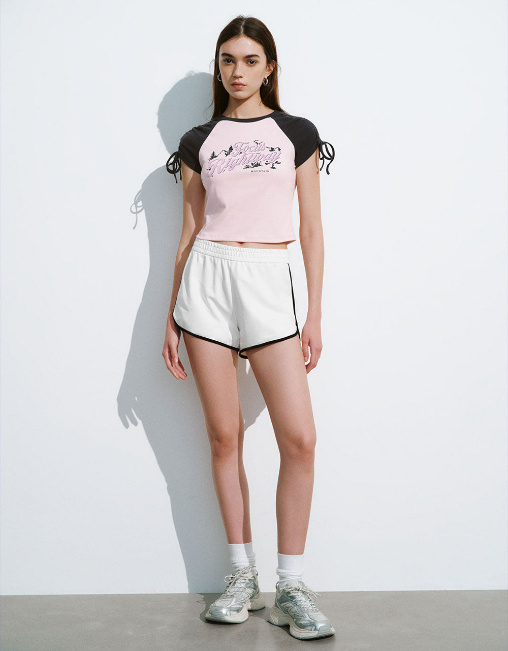 Letter Printed Crew Neck Skinny T-Shirt