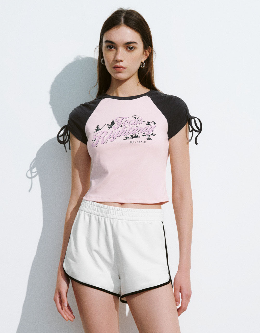 Letter Printed Crew Neck Skinny T-Shirt