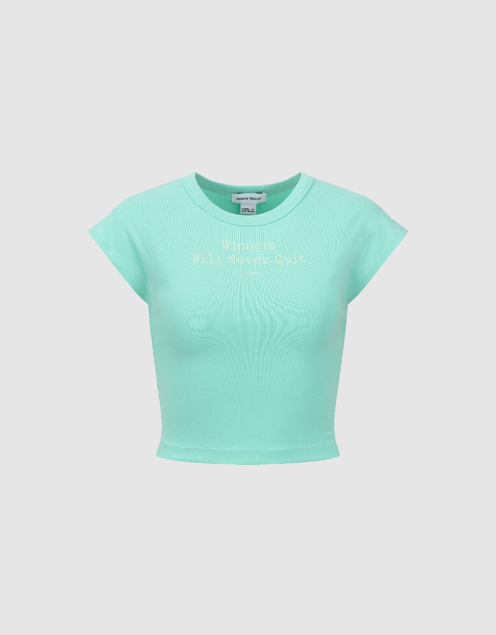 Letter Printed Crew Neck Skinny T-Shirt