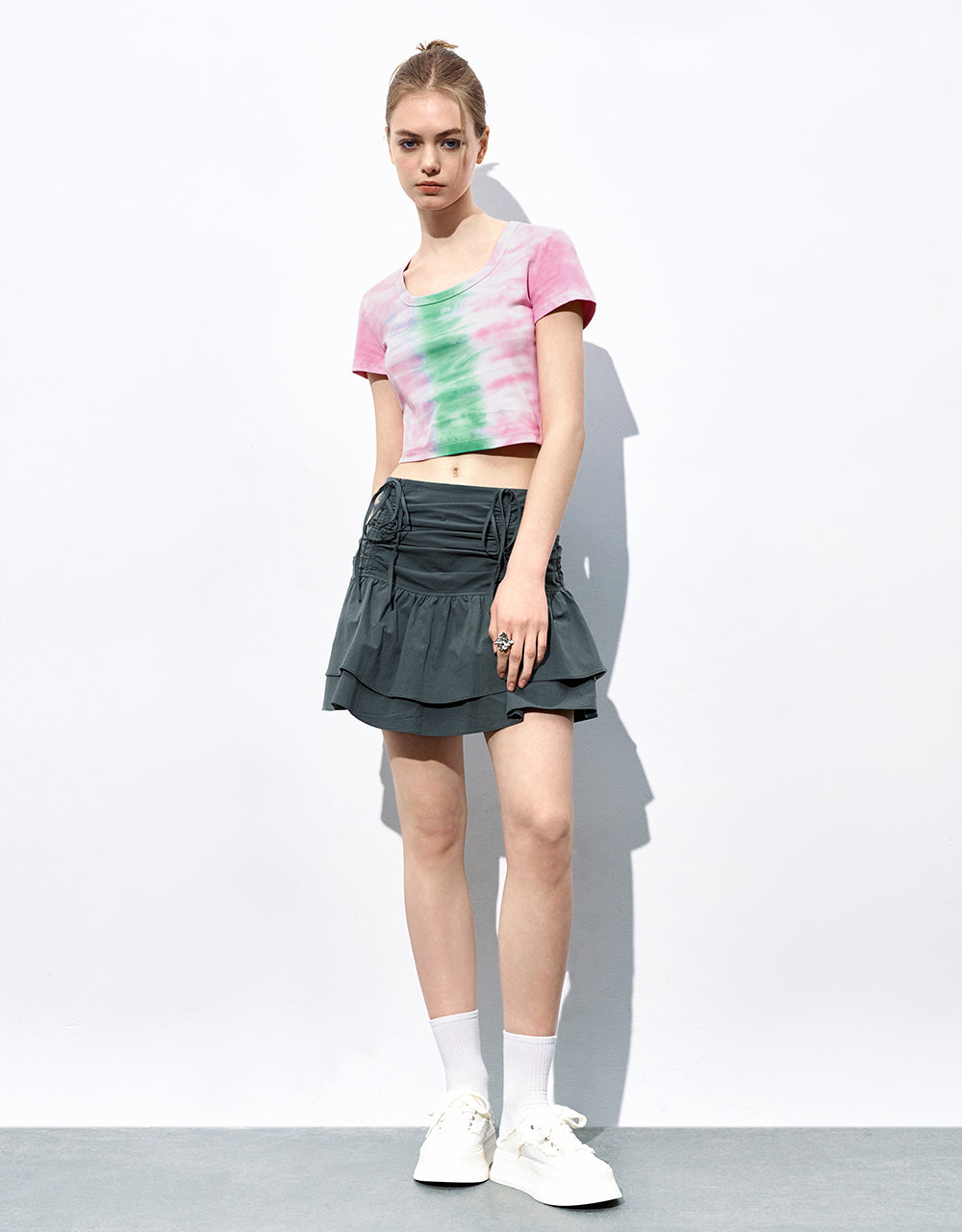 Lace Décor Mini A-Line Skirt