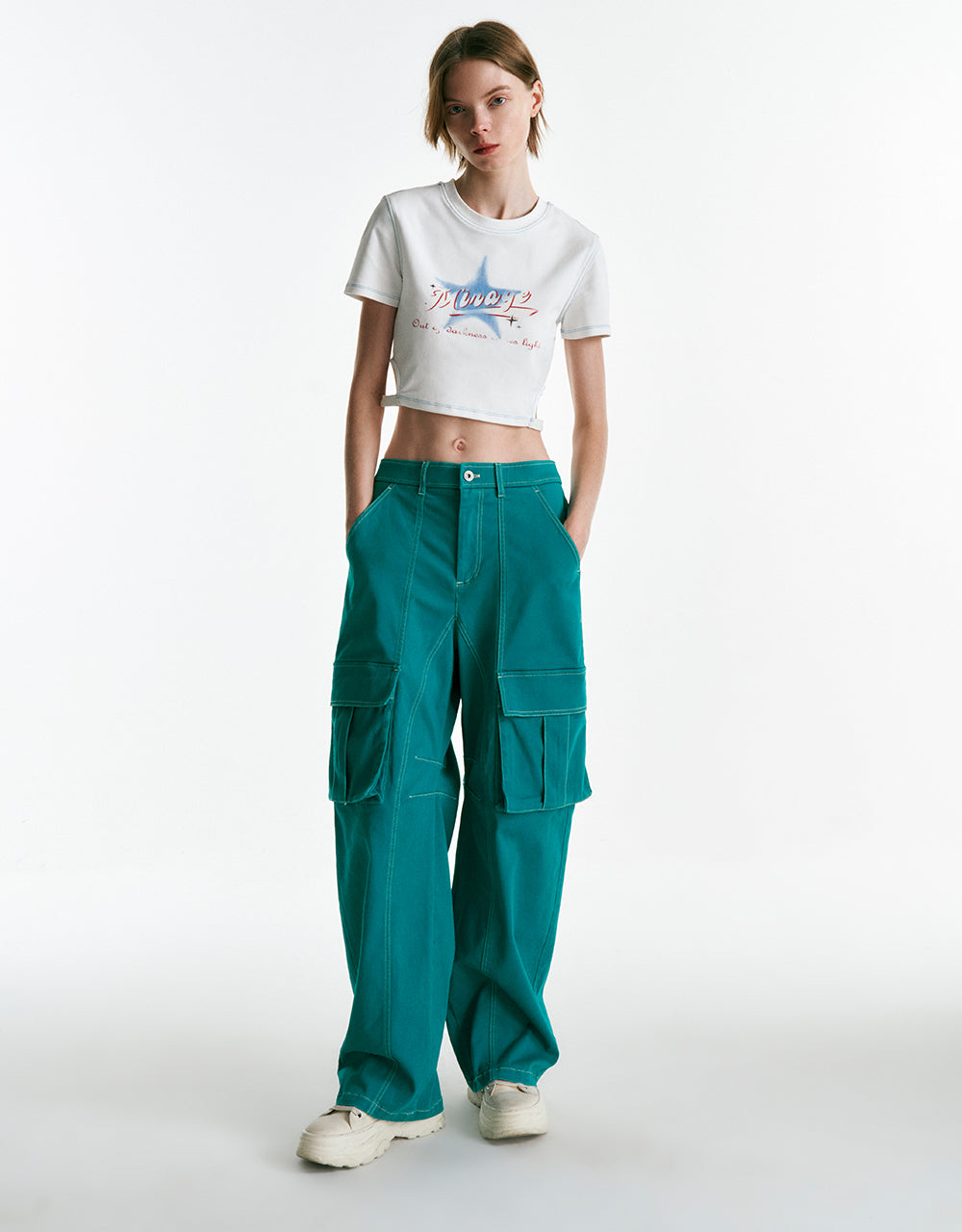 Multi-Pocket Wide-Leg Pants