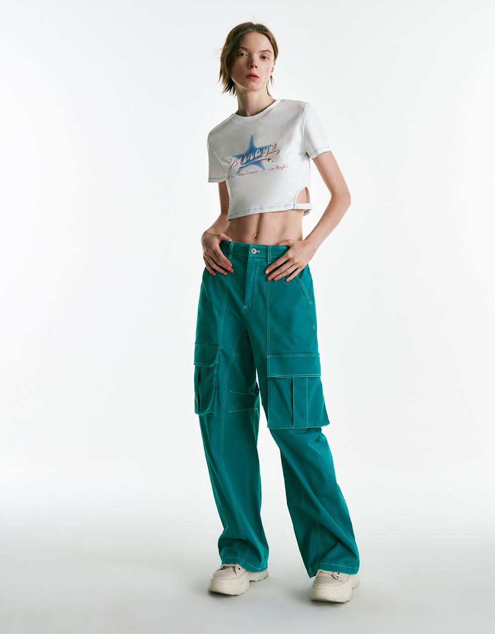 Multi-Pocket Wide-Leg Pants