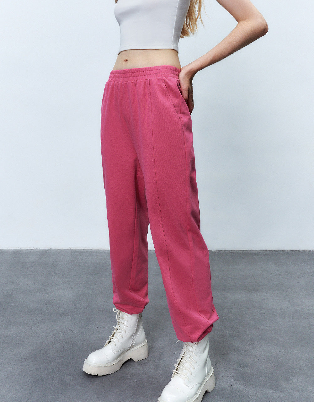 Elastic Waist Knitted Jogger Pants