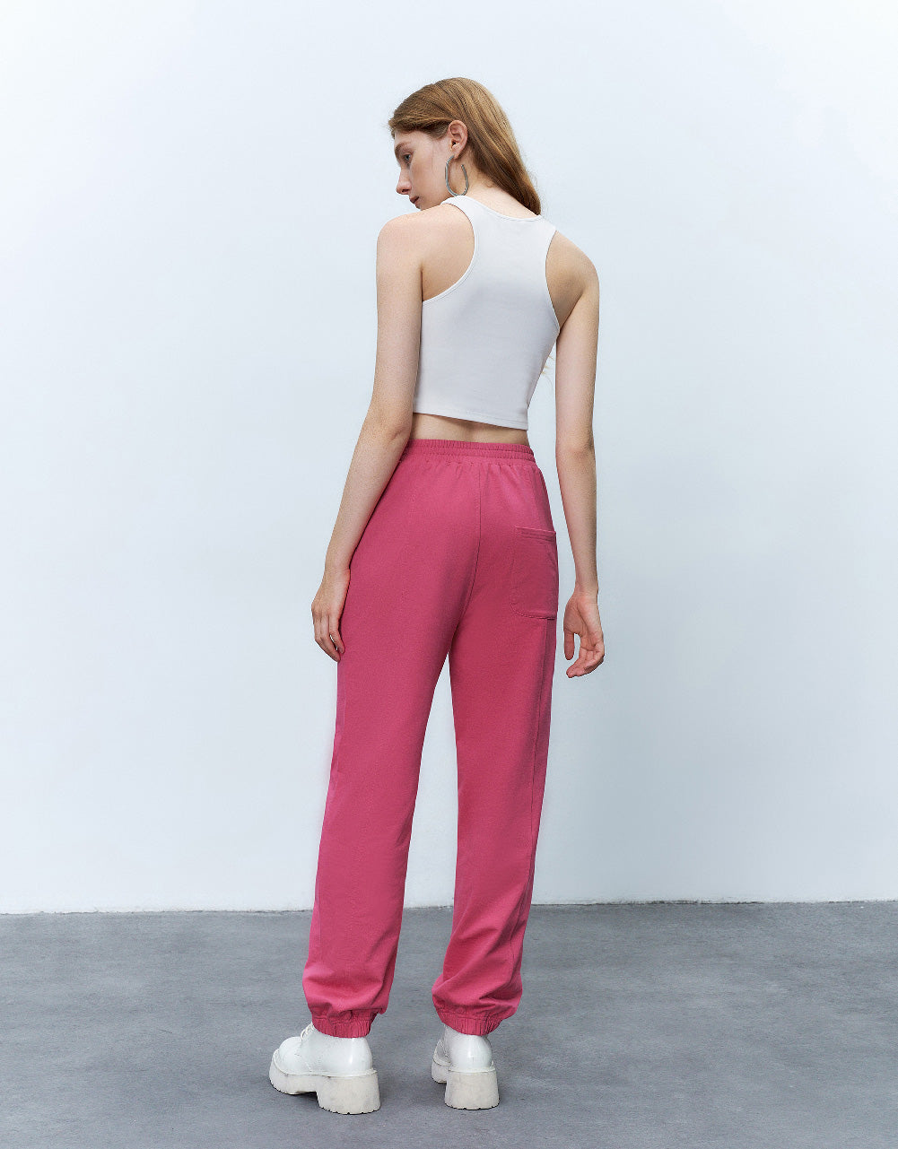 Elastic Waist Knitted Jogger Pants