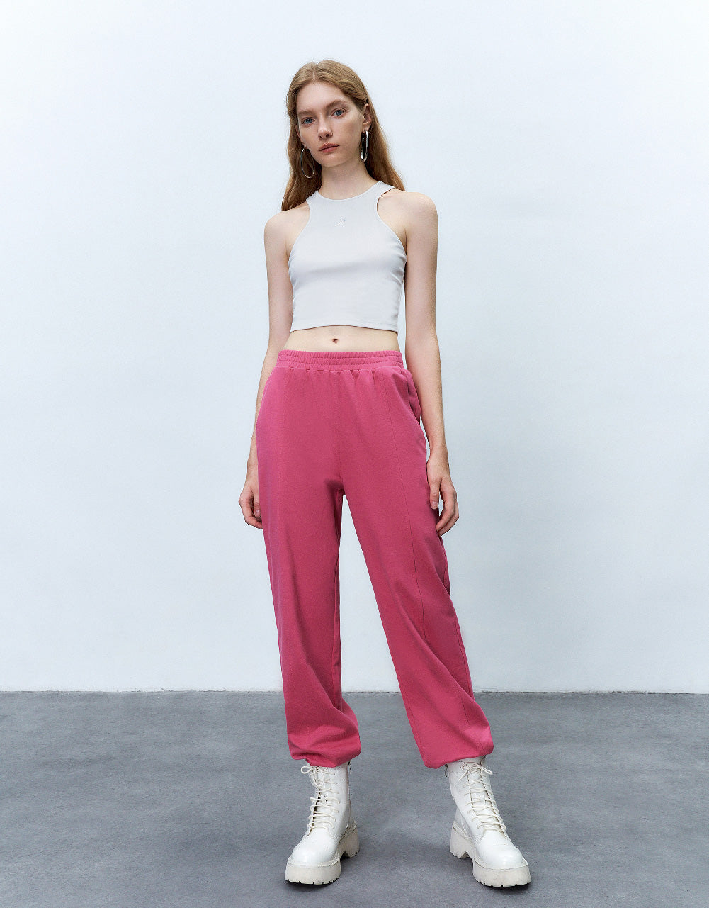 Elastic Waist Knitted Jogger Pants