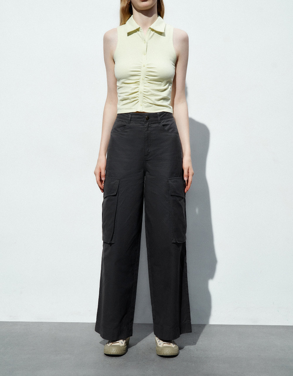 Wide-Leg Pants With Pockets