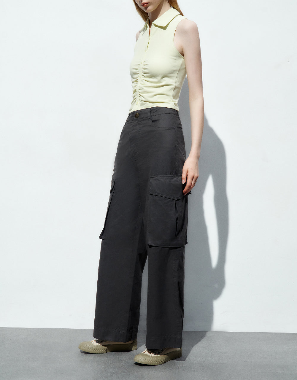 Wide-Leg Pants With Pockets