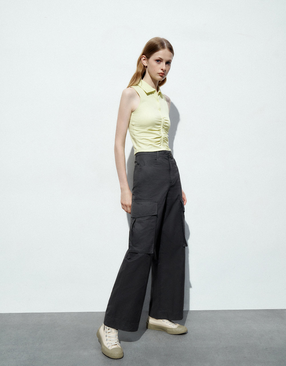 Wide-Leg Pants With Pockets