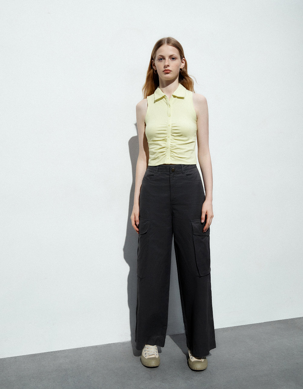 Wide-Leg Pants With Pockets