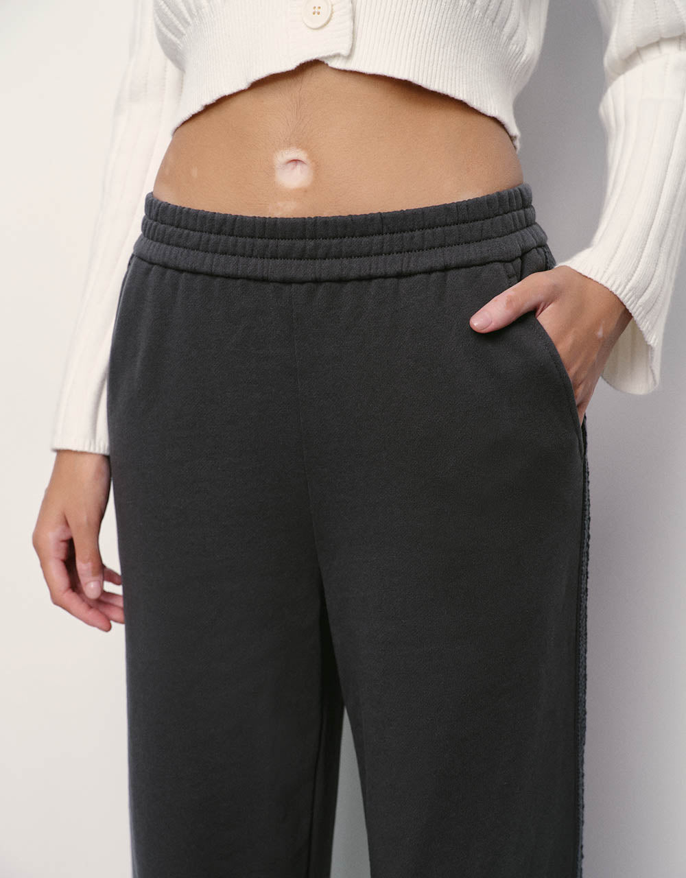 Elastic Waist Knitted Wide-Leg Pants