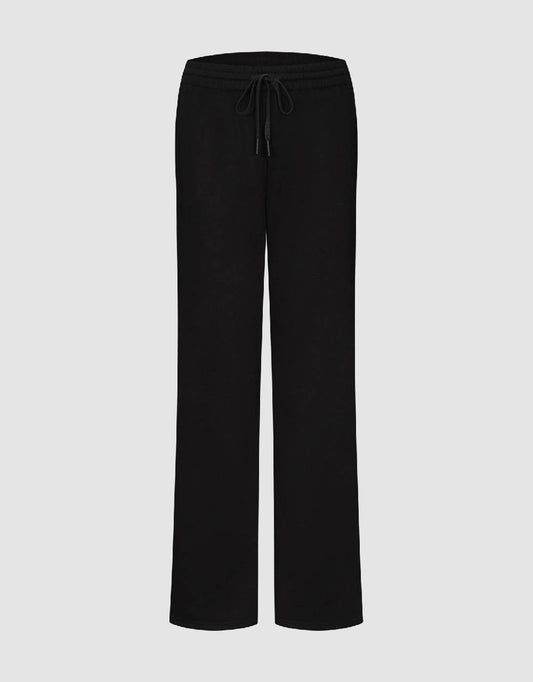 Drawsting Waist Knitted Wide-Leg Pants