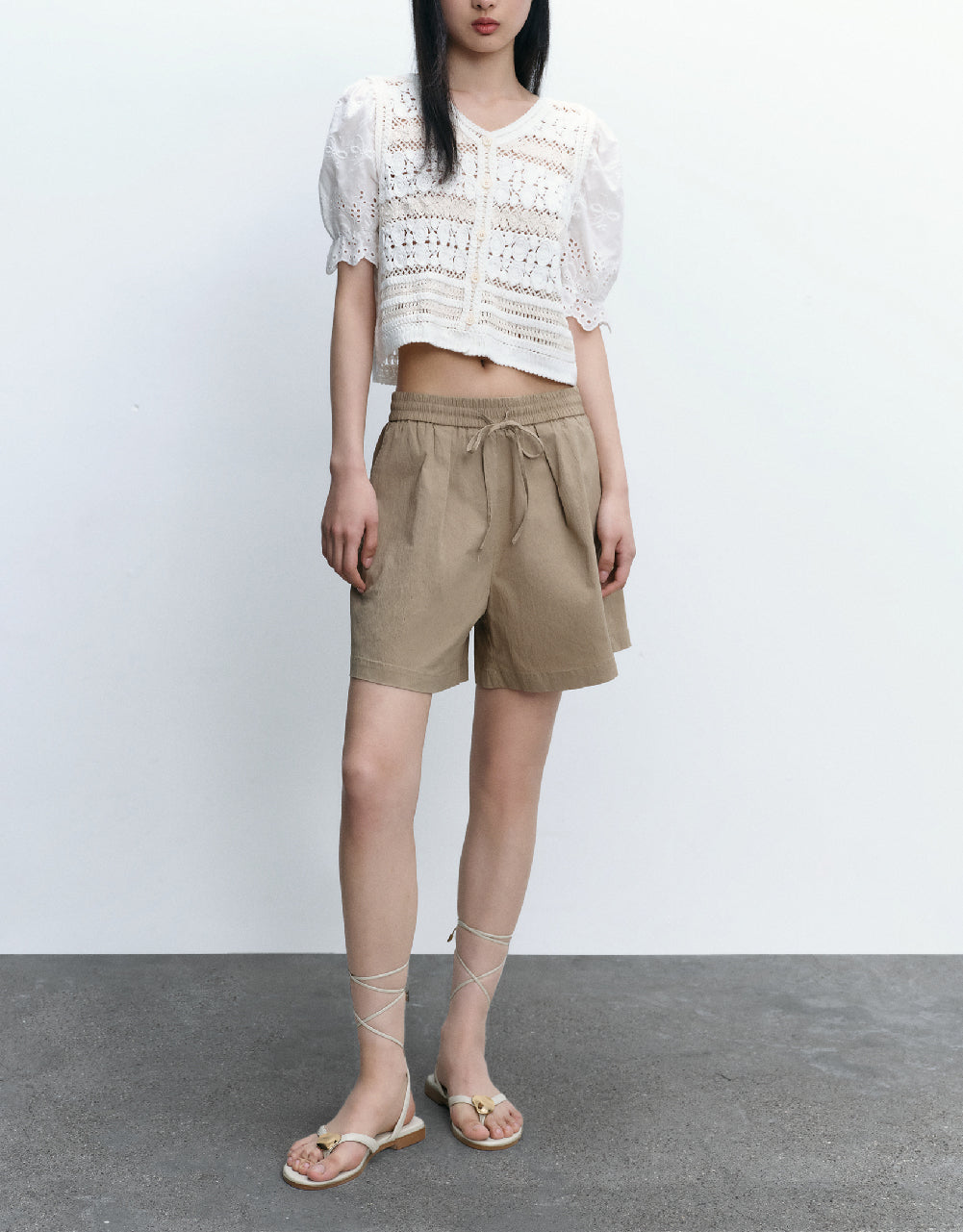 Drawstring Waist Oversized Shorts