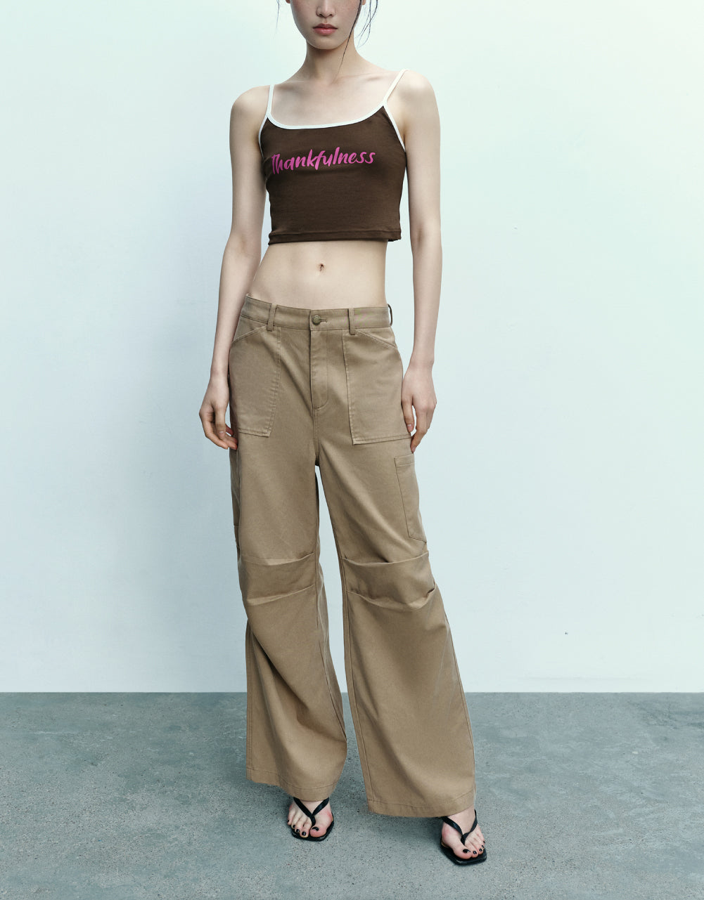 Multi-Pocket Wide-Leg Pants