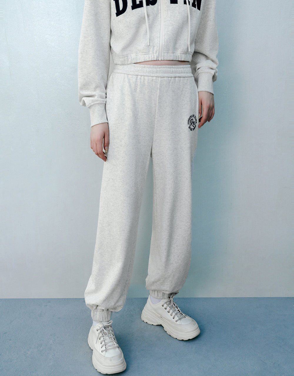 Elastic Waist Knitted Jogger Pants