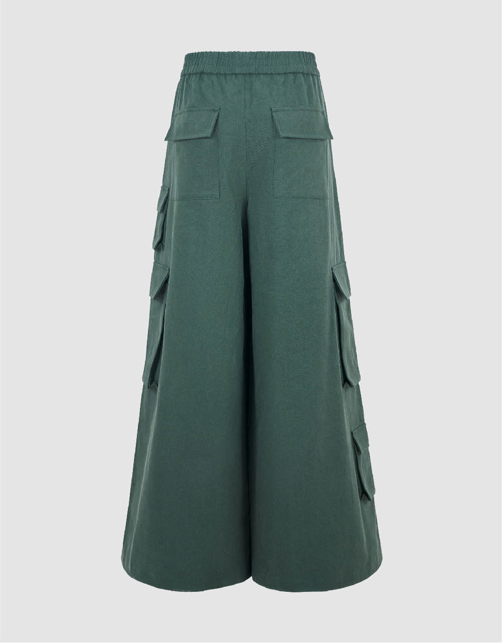 Elastic Waist Wide-Leg Pants