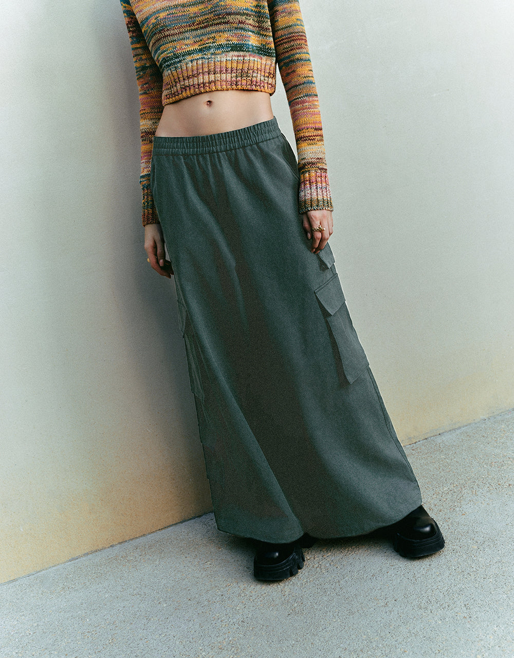 Elastic Waist Wide-Leg Pants