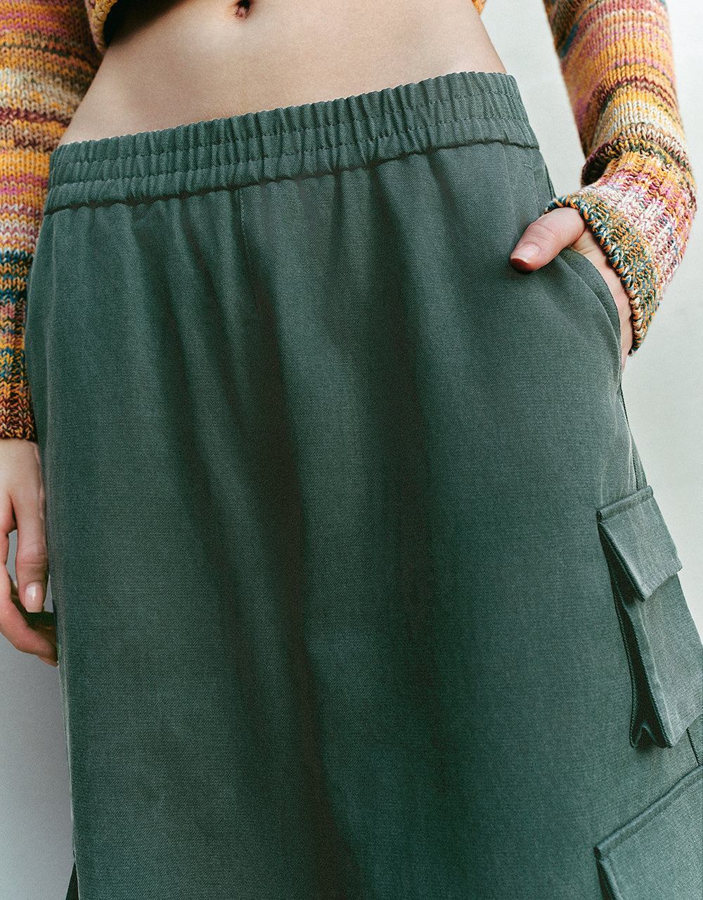 Elastic Waist Wide-Leg Pants