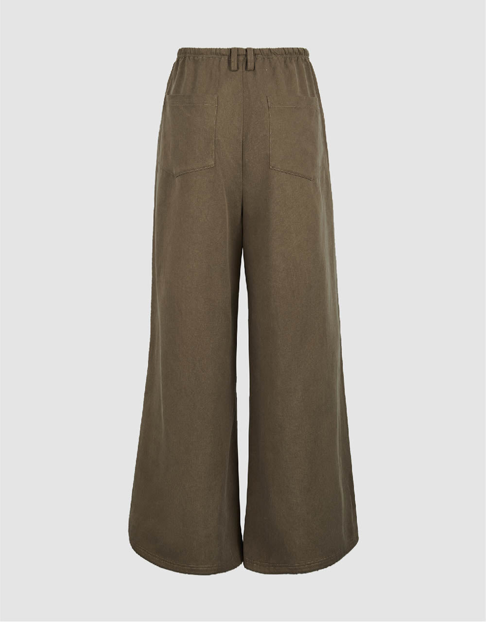 Drawstring Waist Wide-Leg Pants