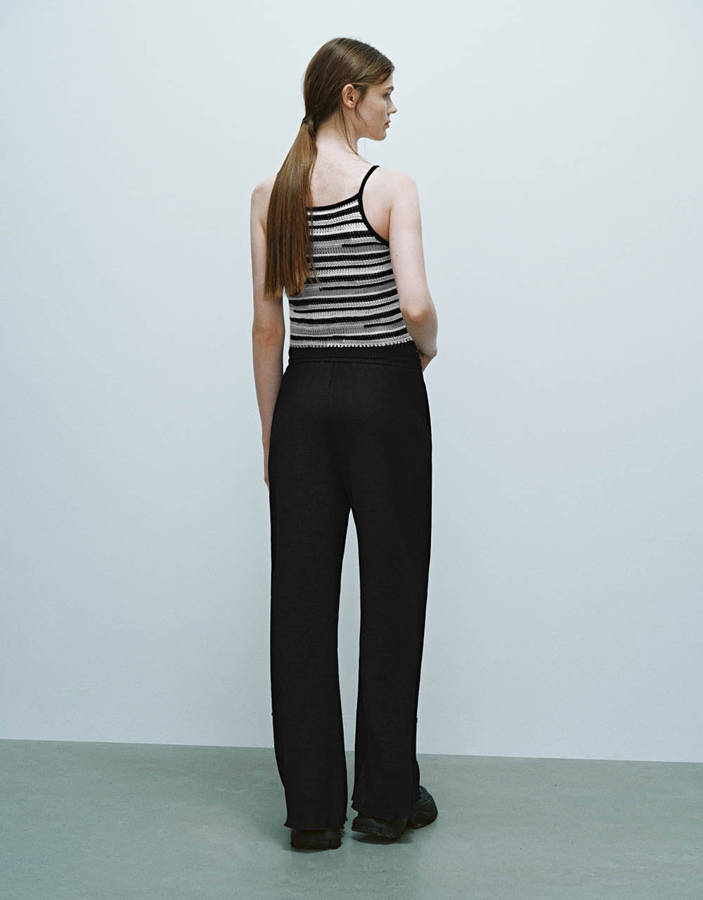 Drawstring Waist Straight Pants