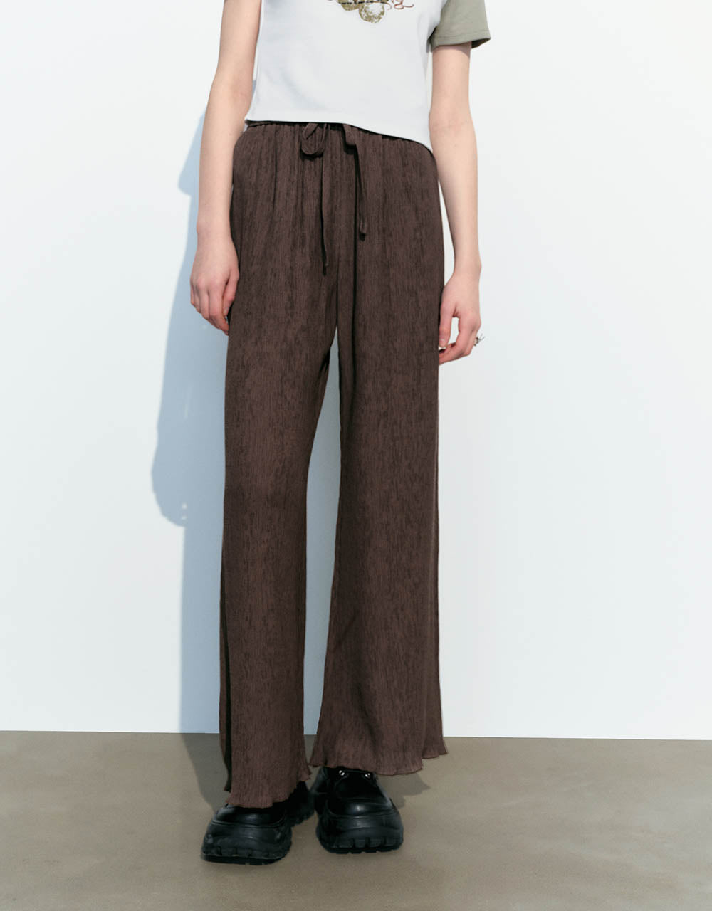 Drawstring Waist Straight Pants