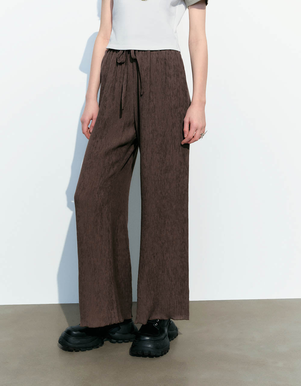 Drawstring Waist Straight Pants