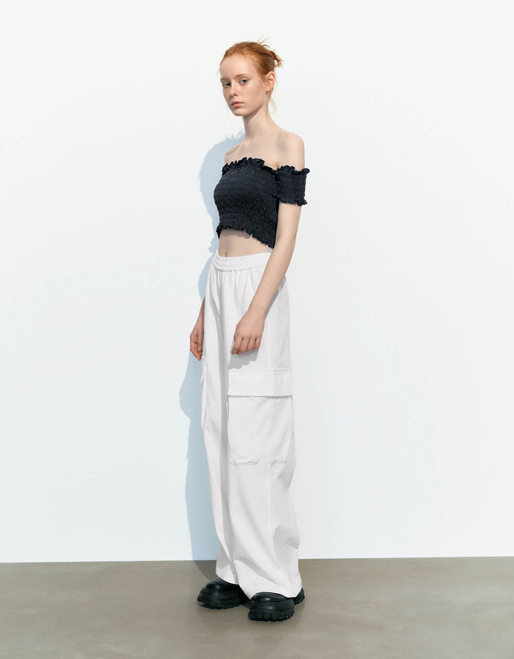 Drawstring Waist Knitted Wide-Leg Pants