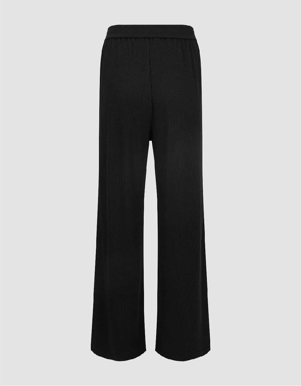 Elastic Waist Knitted Straight Pants