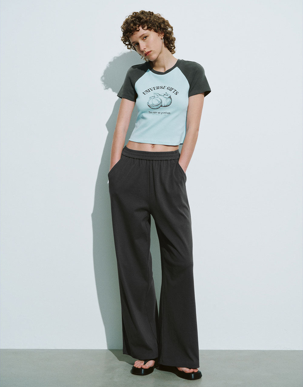 Elastic Wasit Knitted Wide-Leg Pants