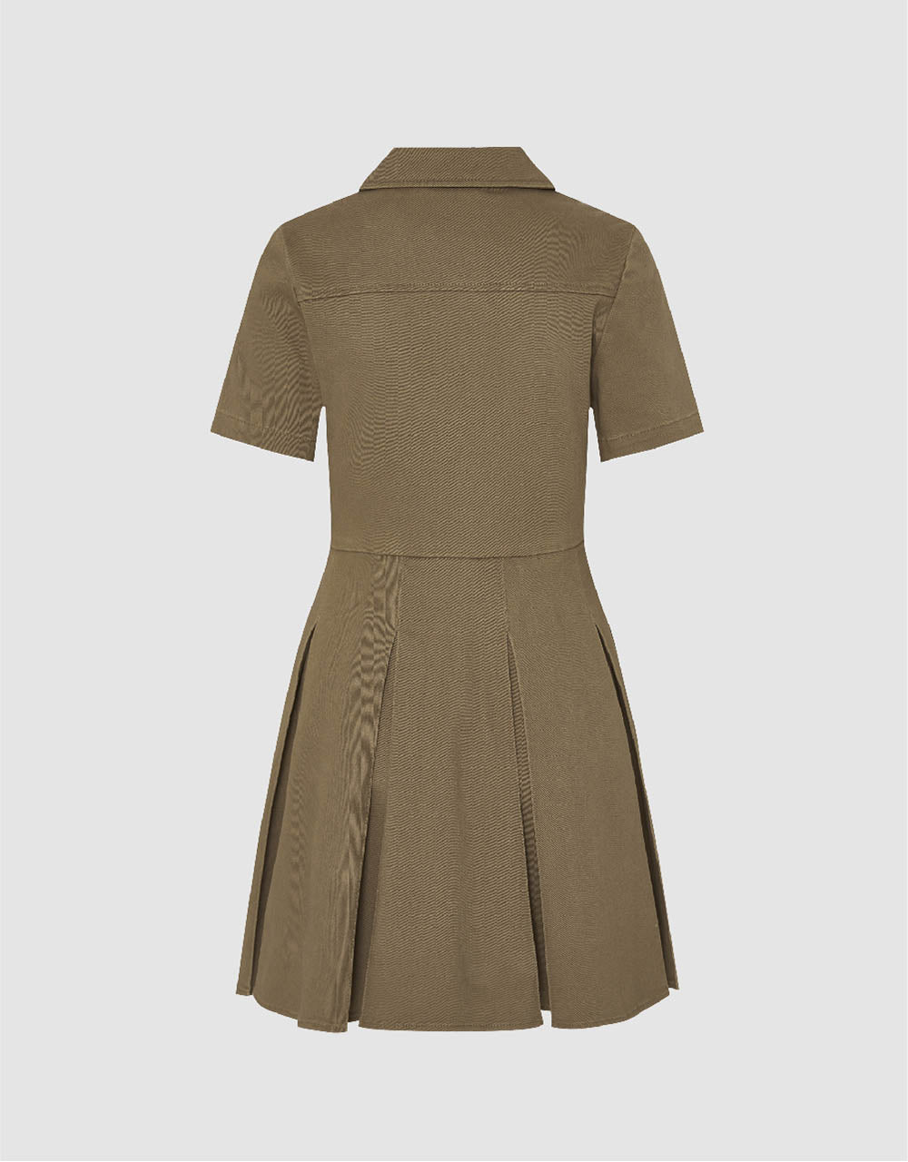 V-Neck Pleated A-Line Dress