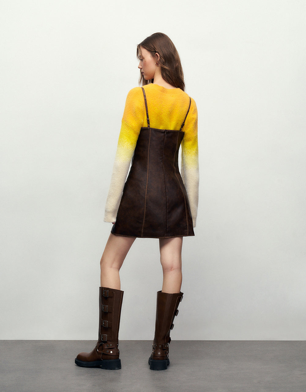 Sleeveless Vegan Leather A-Line Dress